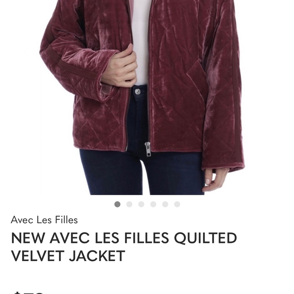 Avec Les Filles Quilted Velvet Jacket - Burgundy